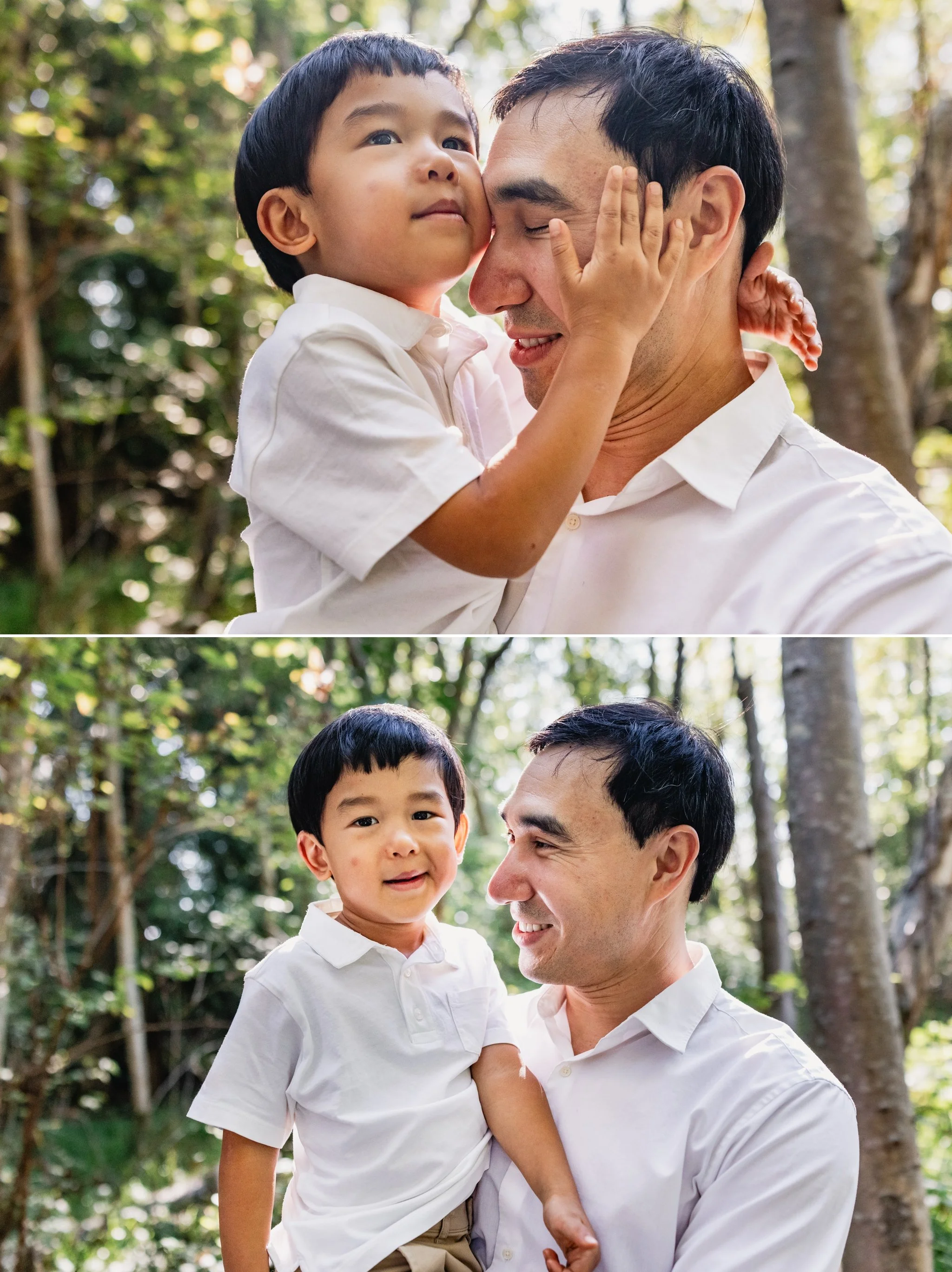 Outdoor Seattle family photography with dad, and his two young boys.