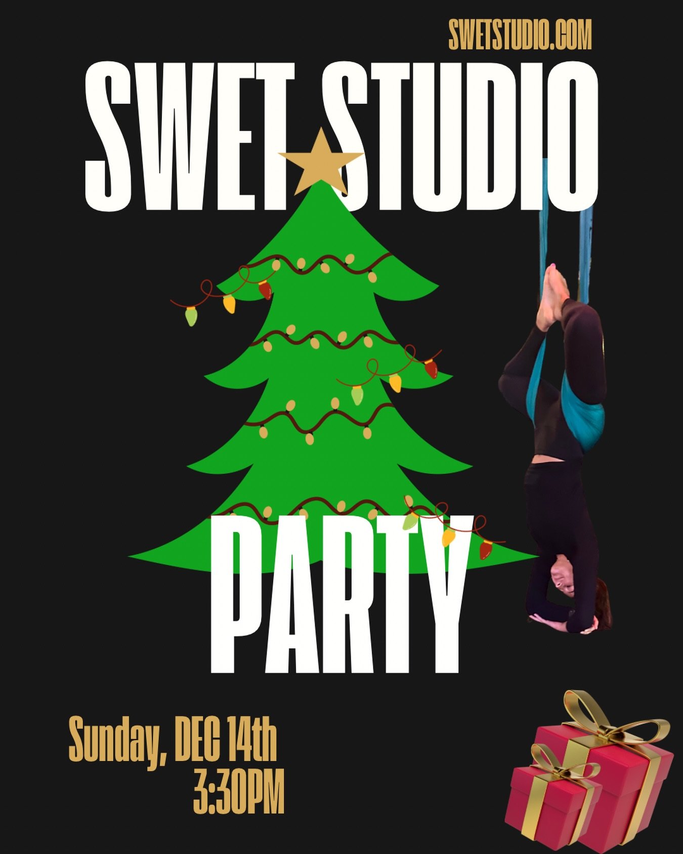 We&rsquo;re thrilled to host SWET Studio&rsquo;s first-ever Aerial Olympic Games&mdash;and afterward, we&rsquo;ll celebrate together at our Winter Holiday Party!🥳 
All levels welcome to take part, cheer each other on, and enjoy a night of community 