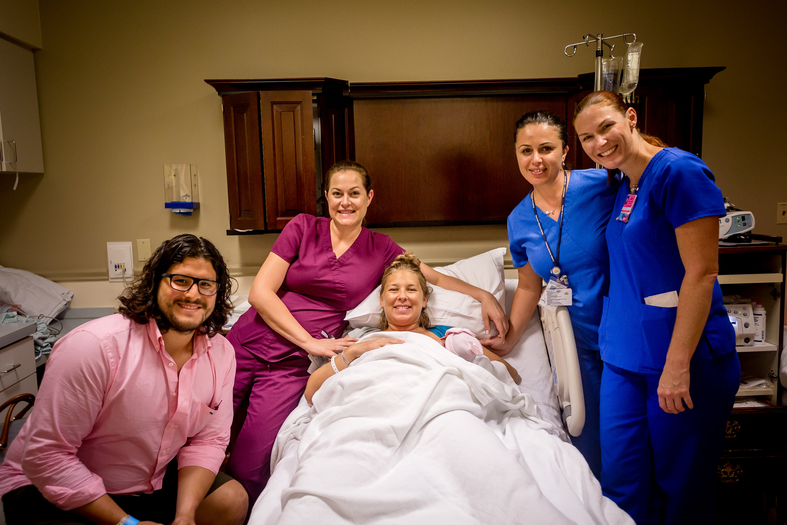 ** My birth client who had an amazing birth team (Boca Midwifery at Boca Raton Regional Hospital).