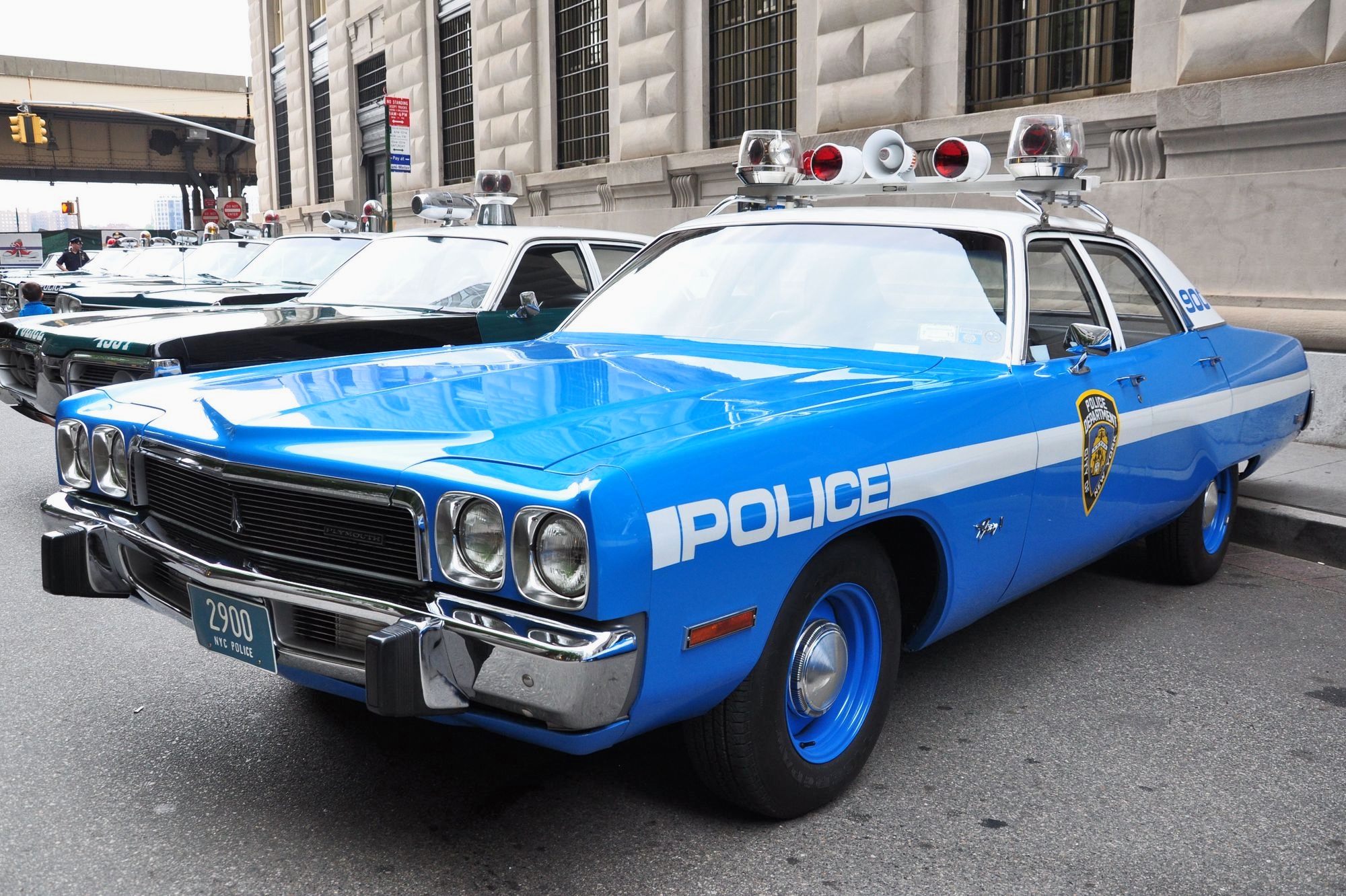Polizei Auto New York Police Car NYC Cadilac Blechmodell Metall Modell Oldtimer 