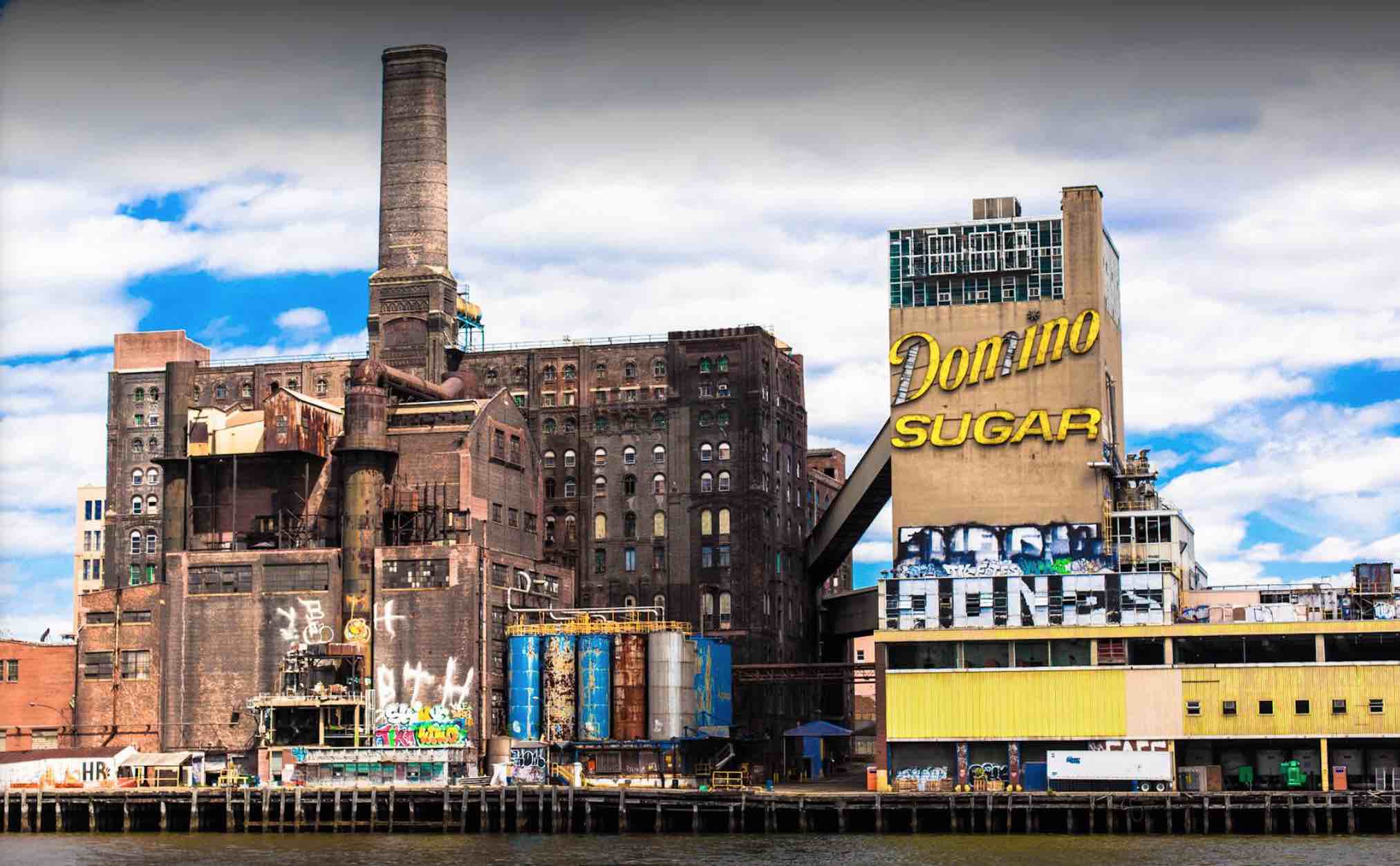 The Domino Sugar Refinery, in Williamsburg, Brooklyn – Refining operations stopped in 2004