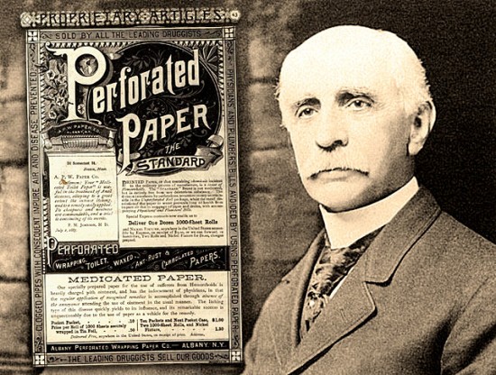 Joseph C. Gayetty (b. 1827? Massachusetts - d.__ ) was an American inventor credited with the invention of commercial toilet paper. It was the first and remained only one of the few commercial toilet papers from 1857 to 1890 remaining in common use until the invention of splinter-free toilet paper in 1935 by the Northern Tissue Company