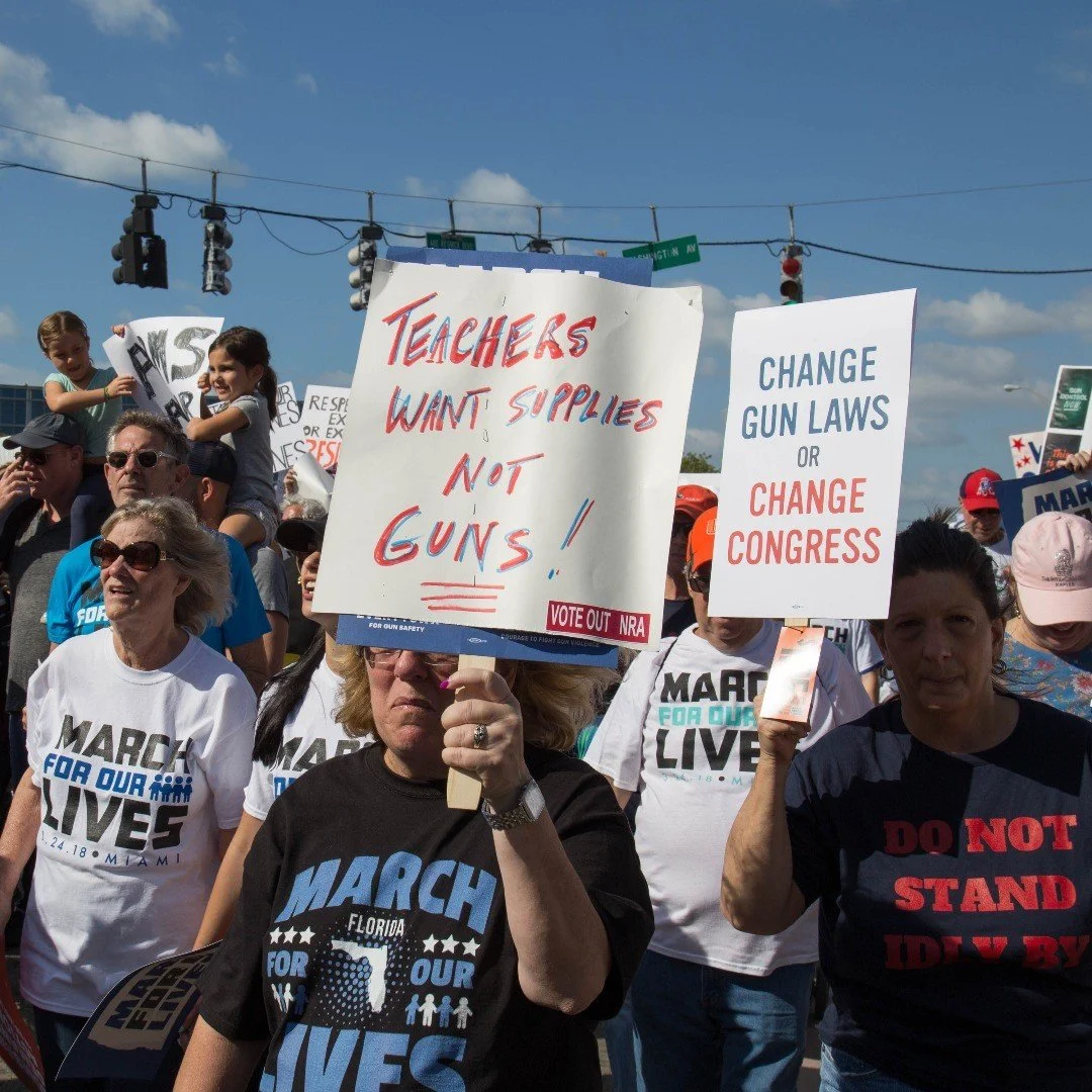 "Teachers want supplies not guns"