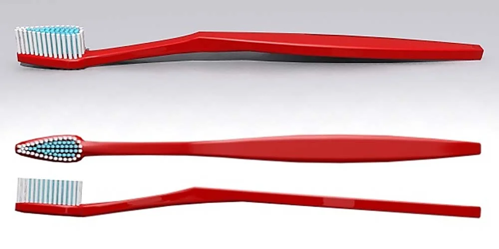 You'll need to use your brush at several different angles to exercise proper brushing techniques.