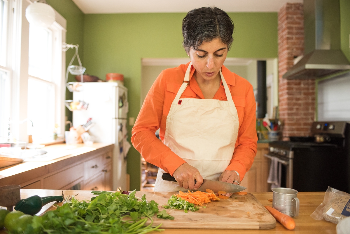 Katherine Deumling chops carrots