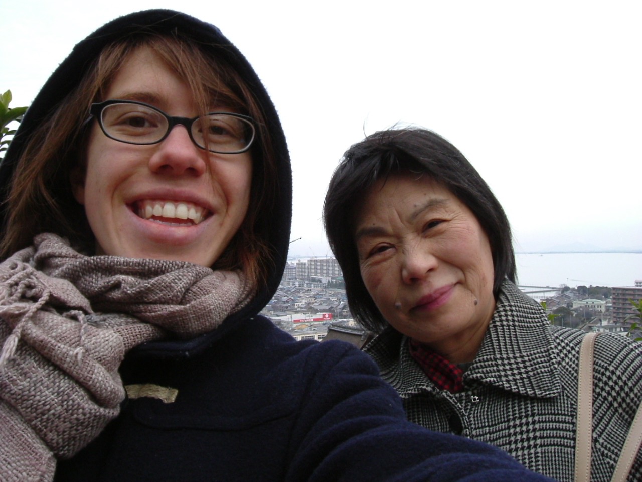 Me and my host mom Junko Yamaguchi on a day when we visiting potters near Lake Biwa and ate the best hand-cut soba I've had to date.