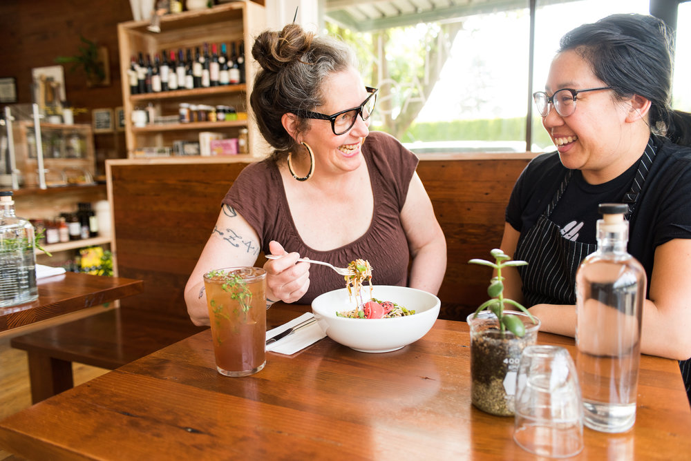  Nancye Benson and Jane Hashimawari, Co-Owners of Milk Glass Market in Portland, Oregon. 