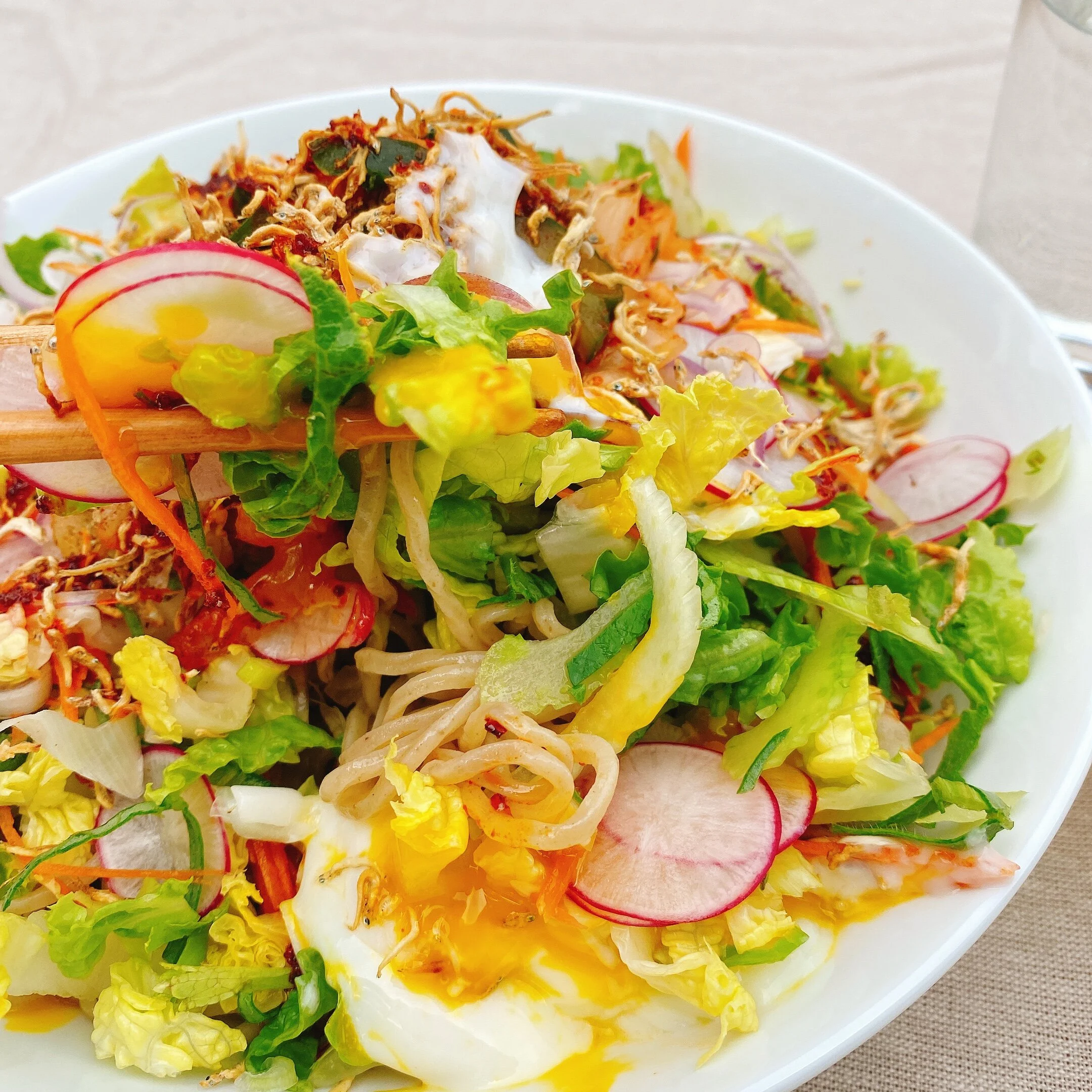 Naomi's Ramen Salad with Kimchi and Anchovies