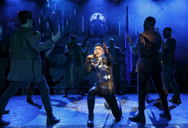 Jo Lampert leading the cast of Joan of Arc: Into the Fire, written by David Byrne and directed by Alex Timbers.