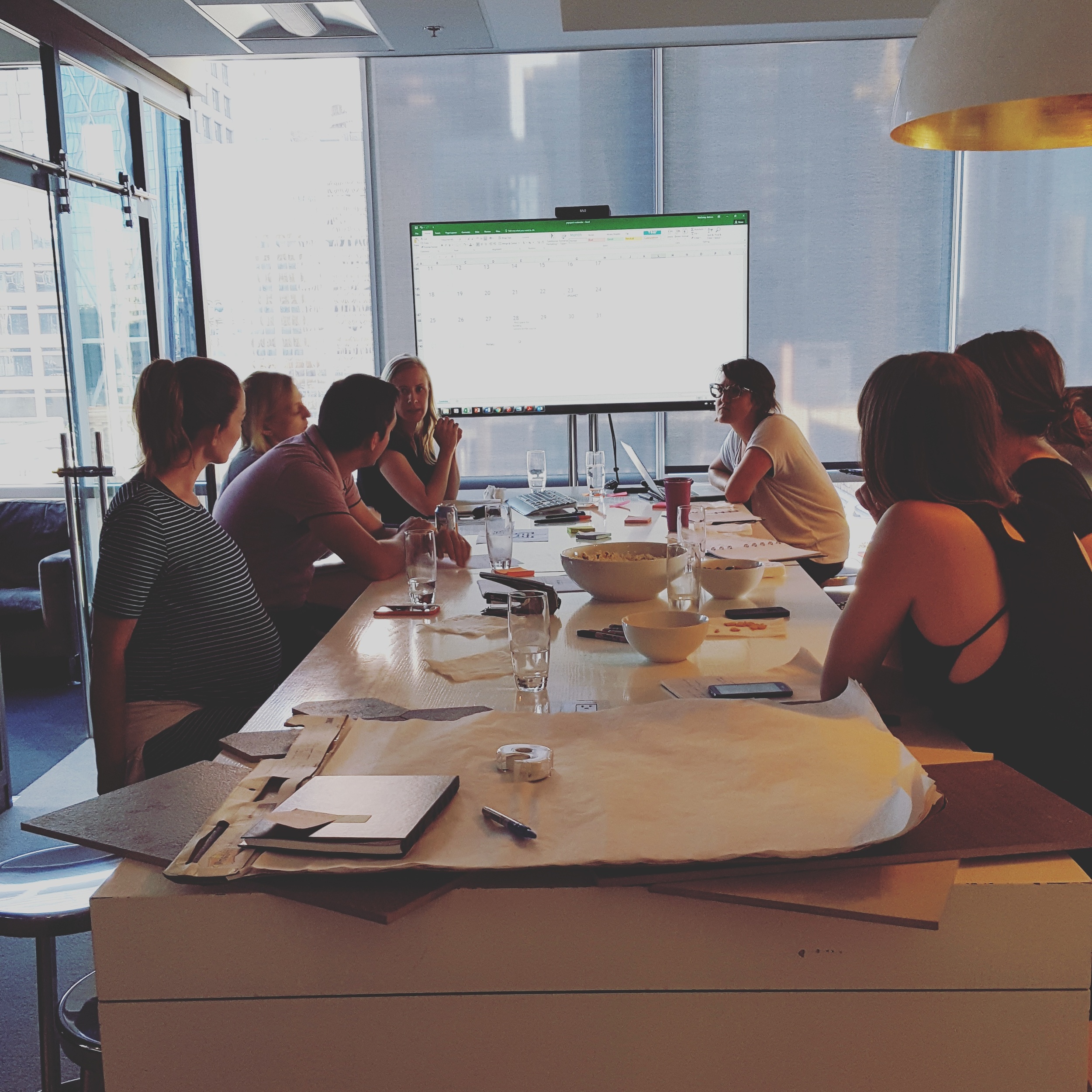 Working group brainstorming at kickoff meeting.