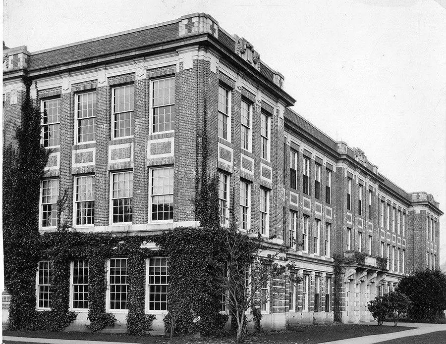Old Aberdeen High School built in 1909 with the stones in their original context