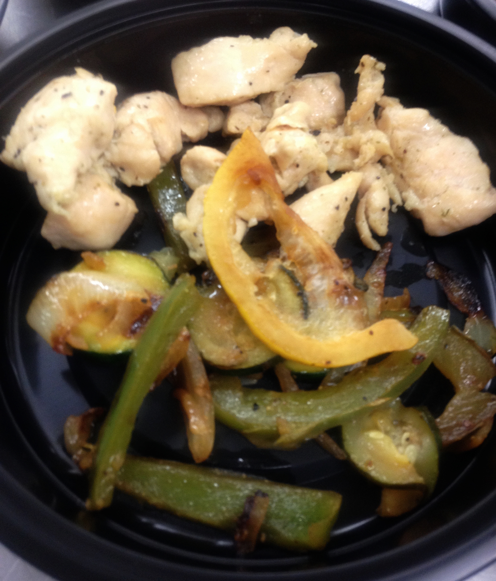 Lunch: Free Range Chicken Sautéed with Onions and Peppers!