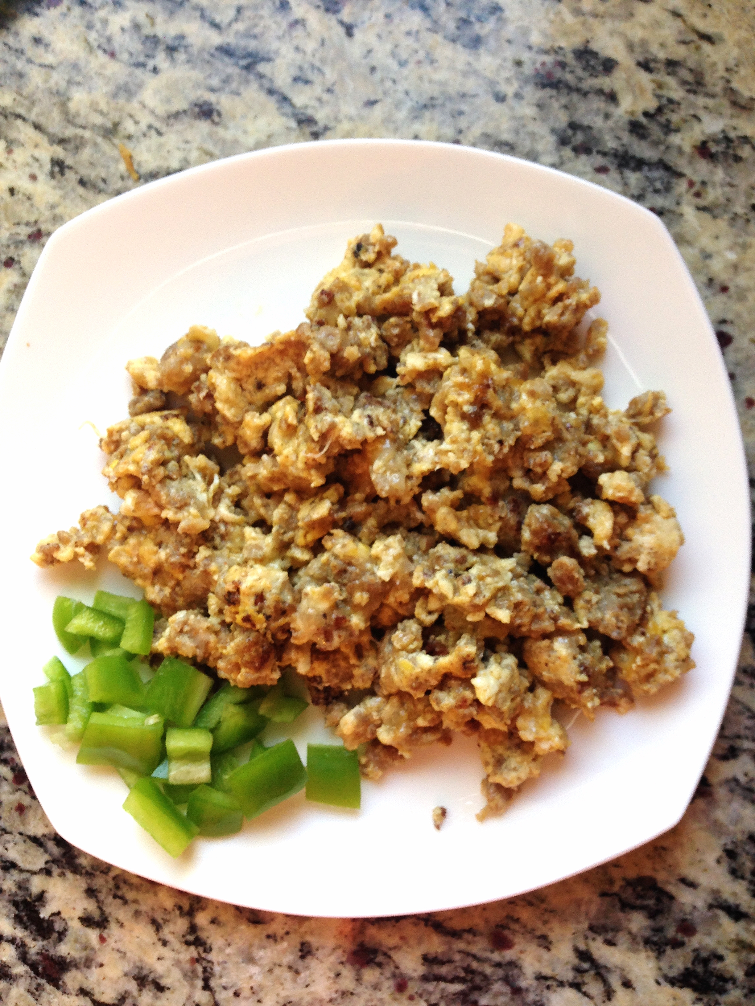 Lunch: Hamburger Meat and Peppers