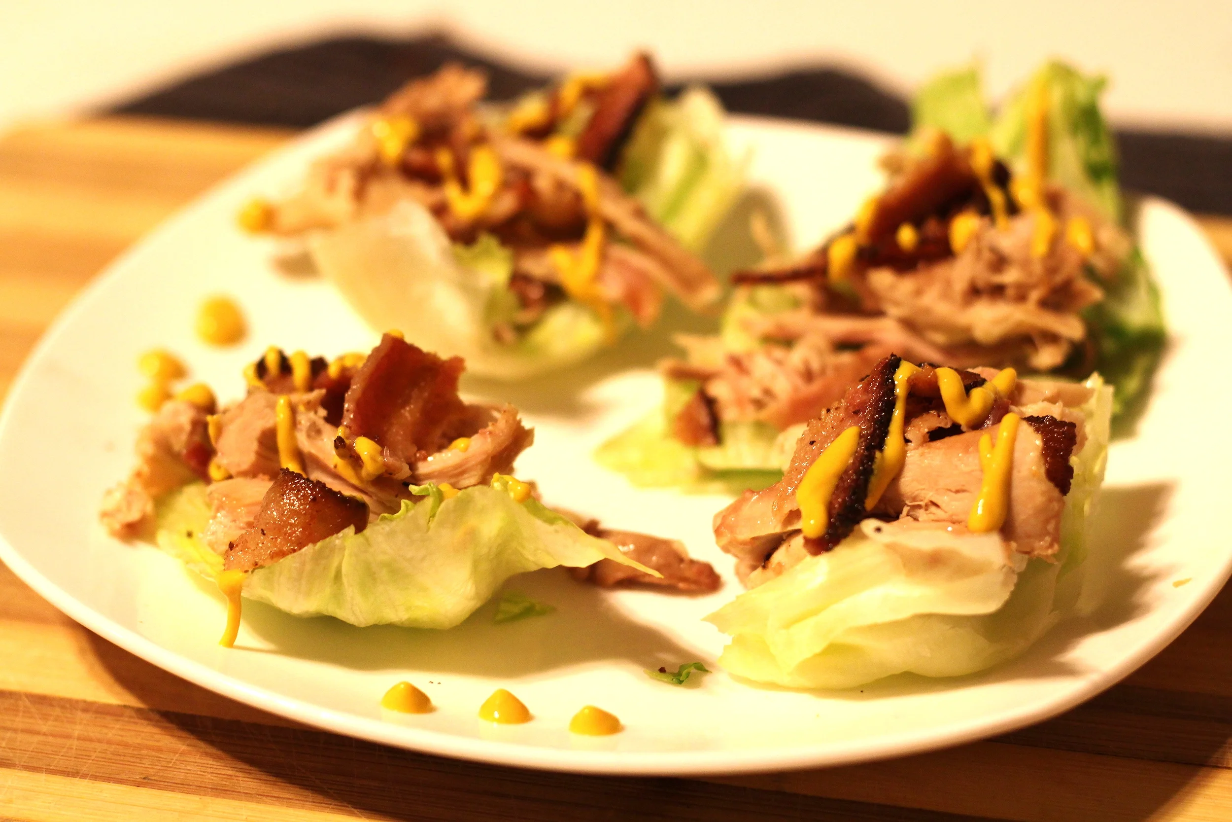 Dinner: Lettuce wrap BLT (without the T and chicken added instead!) 