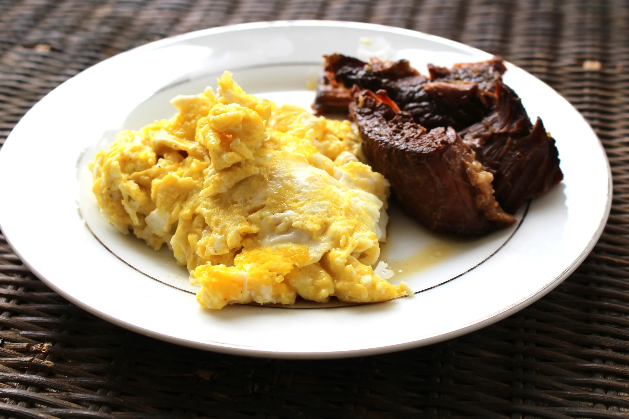 Breakfast ideas! Eggs and Roast