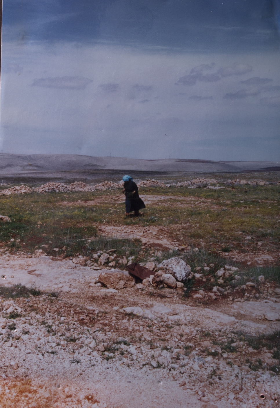  1996, Turkey: Just outside Gaziantep, a local woman teaches Paula to forage for their lunch. 