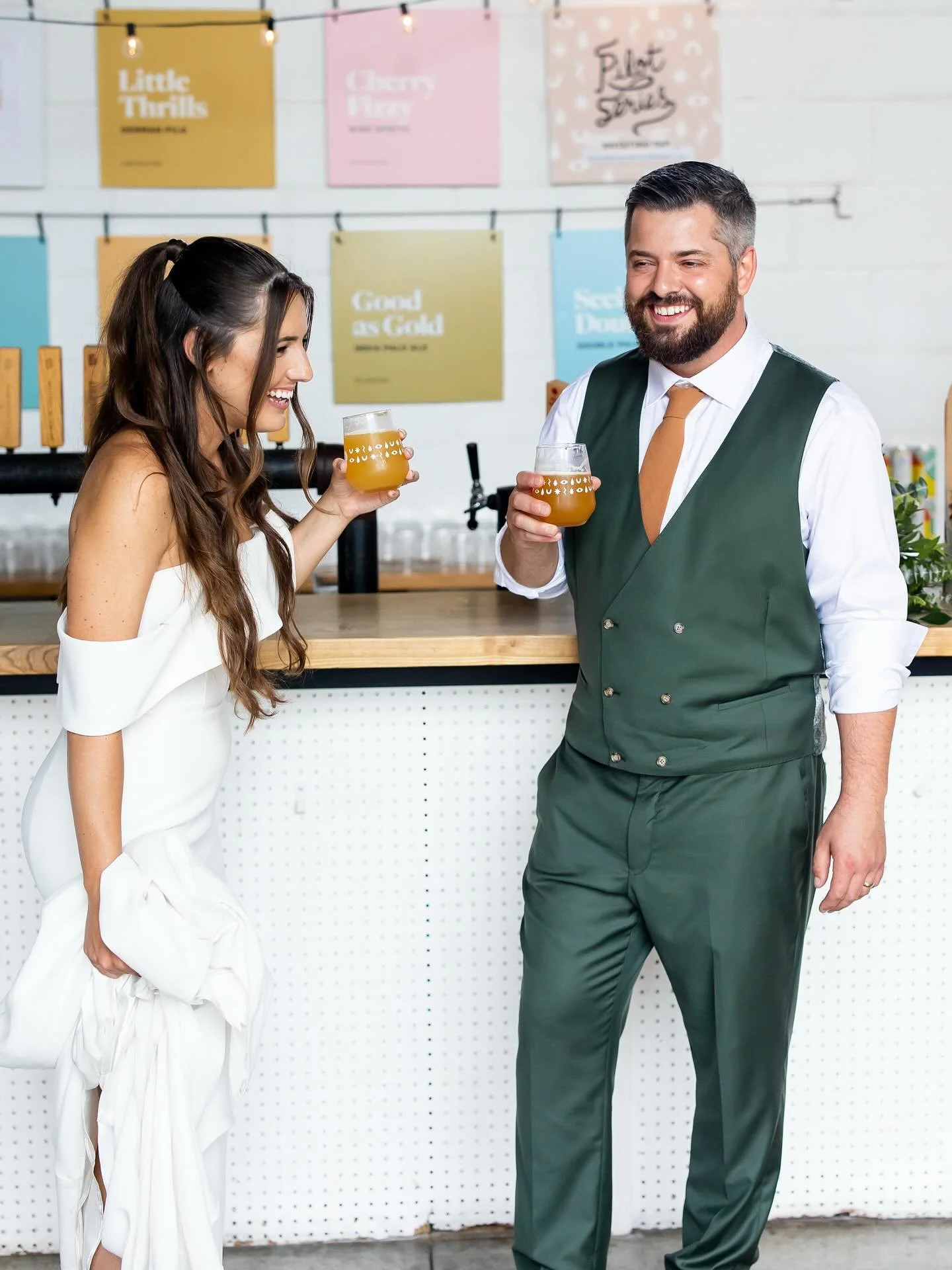 these vibes and that first beer after tying the knot. 

🙌🏻💯🍻

Photography: @lauren.valvasori 
Venue: @grainandgritbeer 
Hair + Makeup: @kimc.beauty 
Florals: @foraoutdoor 
Catering: @tezgahgourmet 
Dress: @sixpencebridal 
Dog Handler: @deezpaw