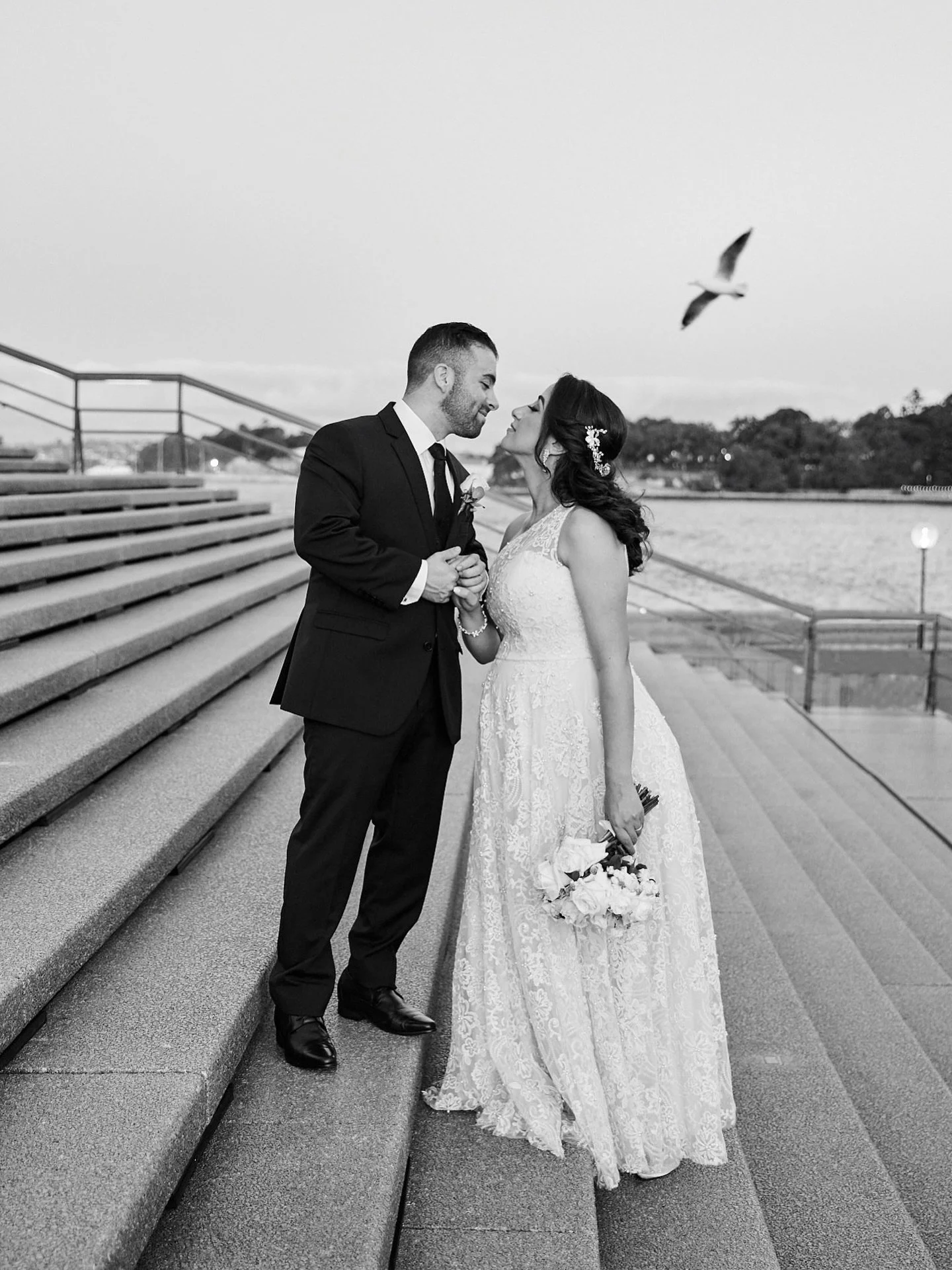 Innas &amp; Andrew 🦢

Captured on the steps of the Sydney Opera House just as a bird flew over in a magical twilight 🌙