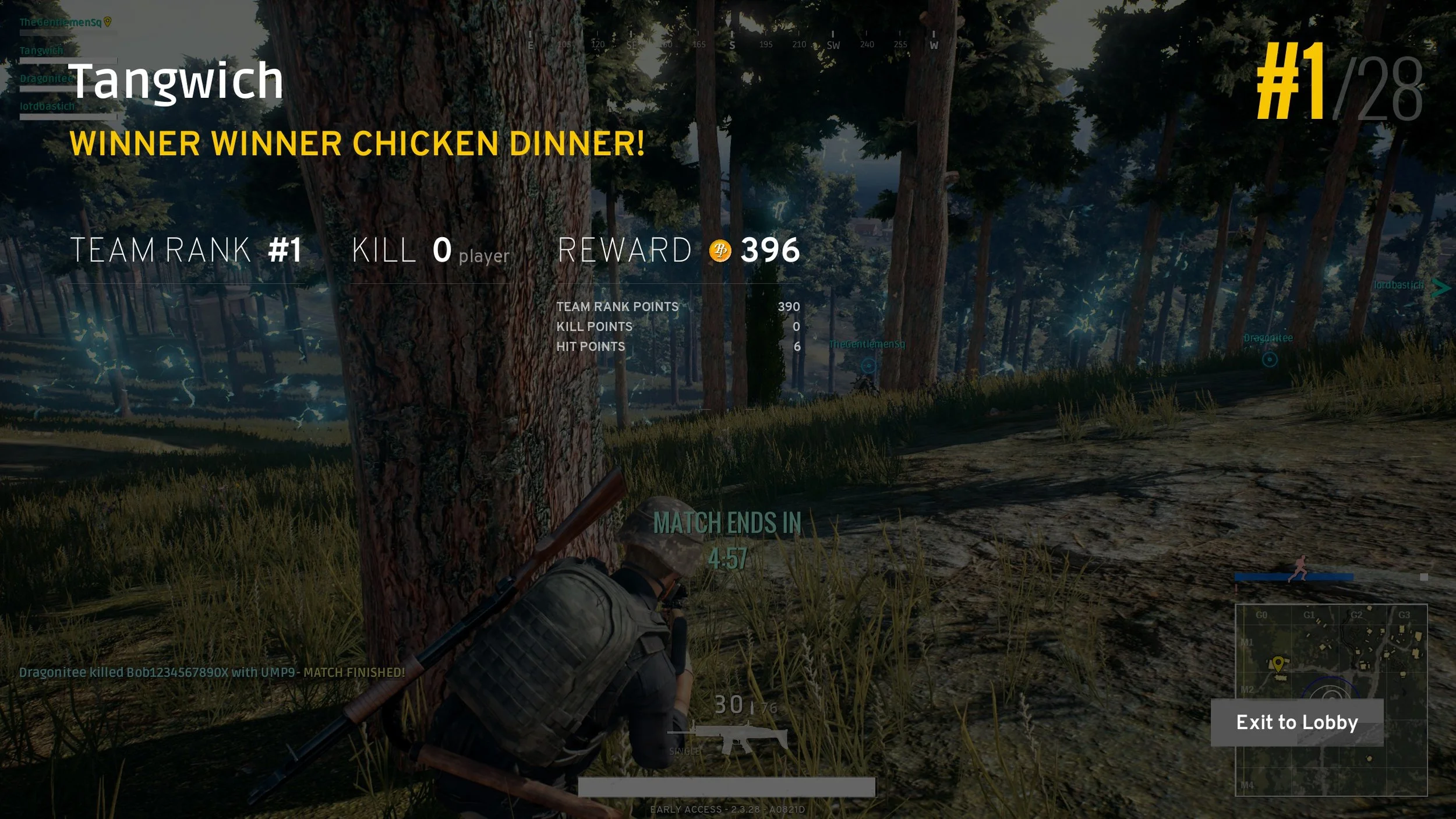 Typical of my chicken dinners. Zero kills, hiding behind something.