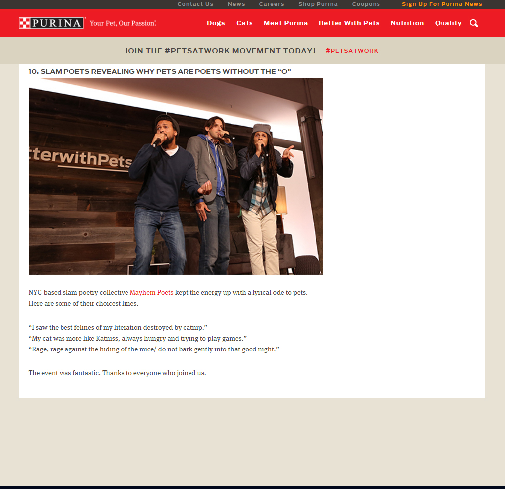 Mayhem Poets for Purina