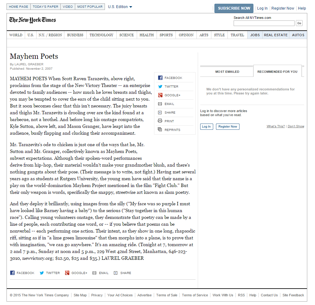 New York Times Article