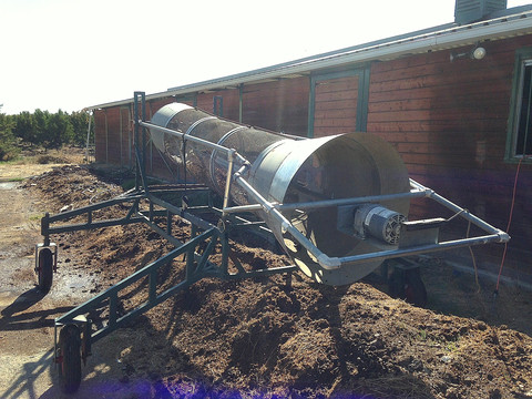 Separating worms from compost at frog hollow farm