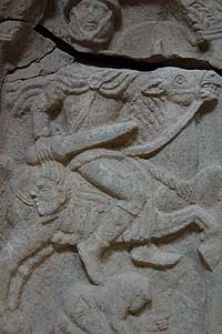 Tombstone of Isus Vodullus in Lancaster Museum (Photo by Daily Mail)