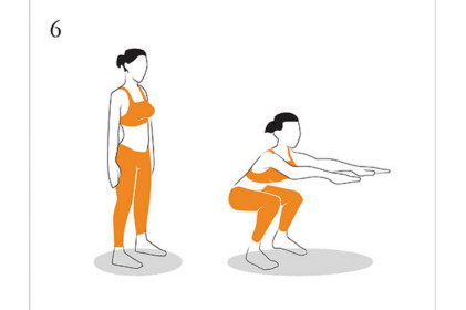 Squats. Imagine you are sitting down. Take your hands out in front to counterbalance you, and stop you falling backward. Keep your weight on your heels. Keep a straight spine. Pause for a brief second at the bottom of the squat, when your thighs are parallel with the ground. Now i want you to imagine driving straight upward through the centre line of your body. Drive simultaneously upward using your shoulders and heels. focus on squeezing through your butt on the drive up. Hope that makes sense.
