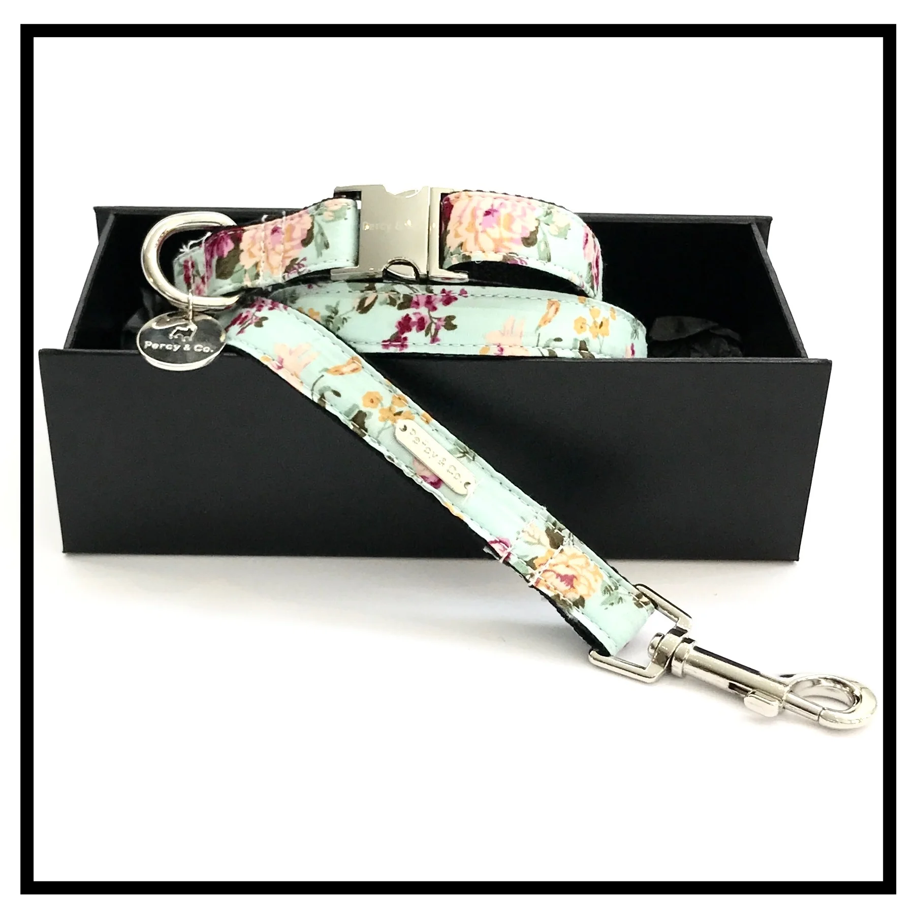 Percy and Co The Barnes Dog Collar and Dog Lead Set In Box
