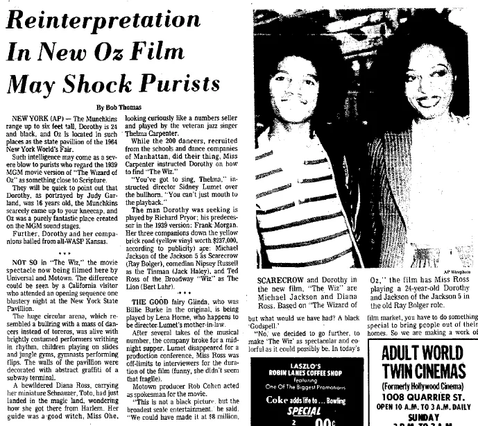 Michael Jackson The Wiz 11-2-1977 - Charleston Gazette.jpg