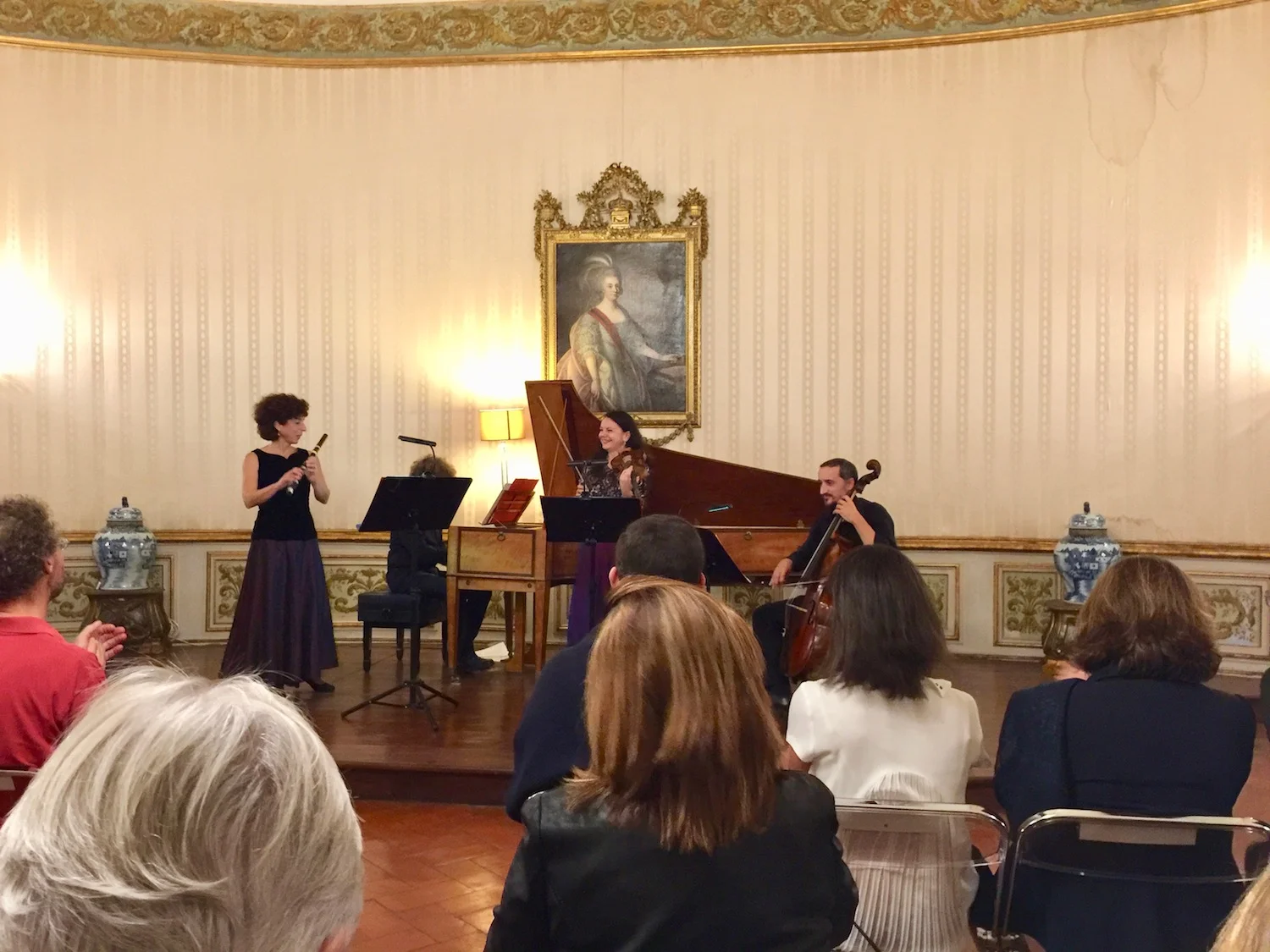 Laura Pontecorvo, flute, Guido Morini, cembalo, Iskrena Yordanova, violin, and Marco Ceccato, cello— Helianthus Ensemble