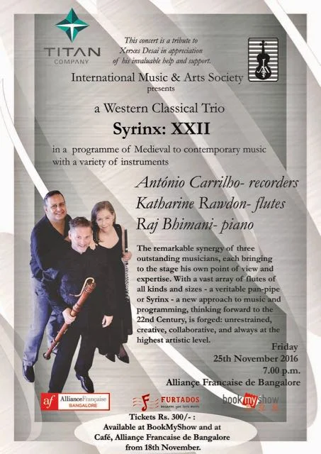 Poster for our performance at the Alliance Française in Bangalore