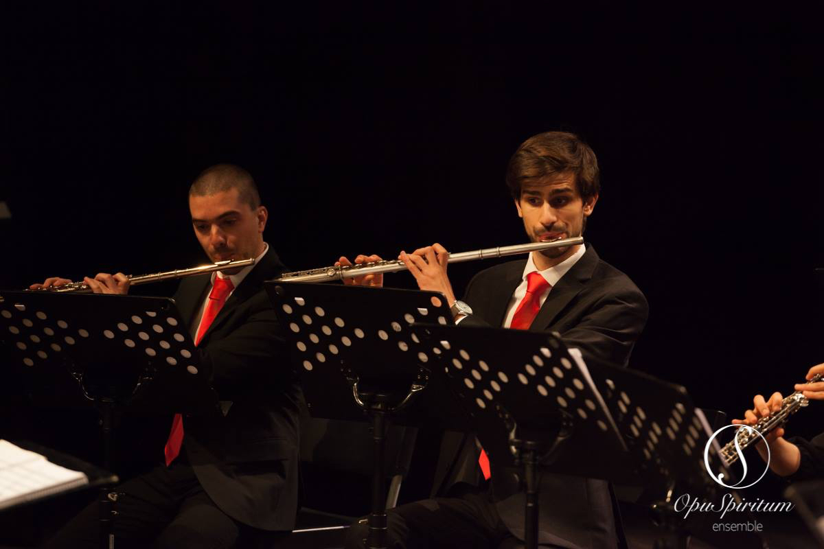 ESART graduates and Powell flutists David Nunes and Marco Albuquerque, at the premier performance of the OpuSpiritum ensemble in Coimbra—bravi!!