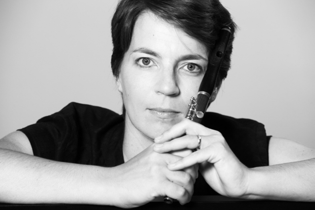 Powell Flutist Stephanie Wagner, with the smallest flute of her collection!