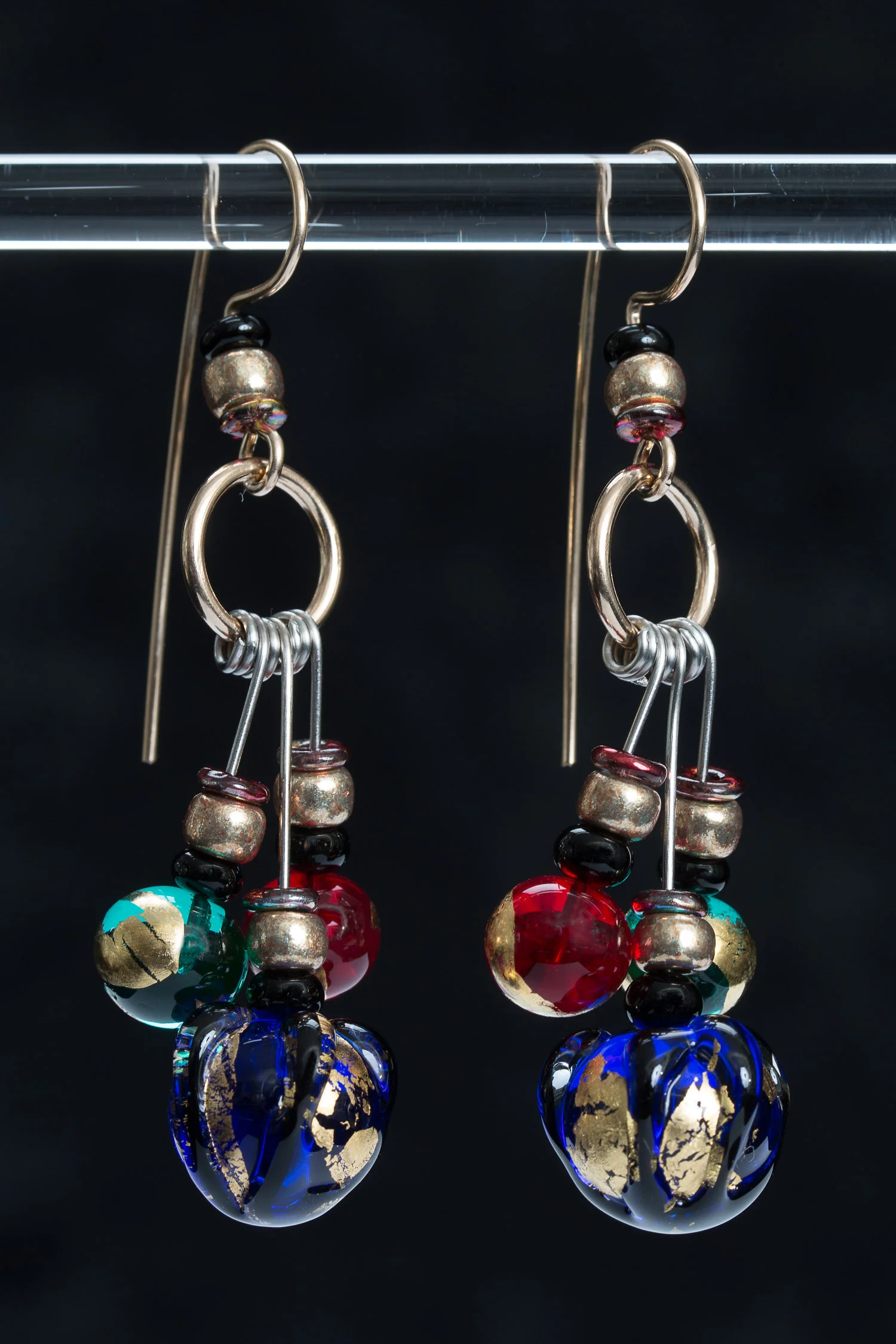 Gold Leaf Orb Tribal Eaarings