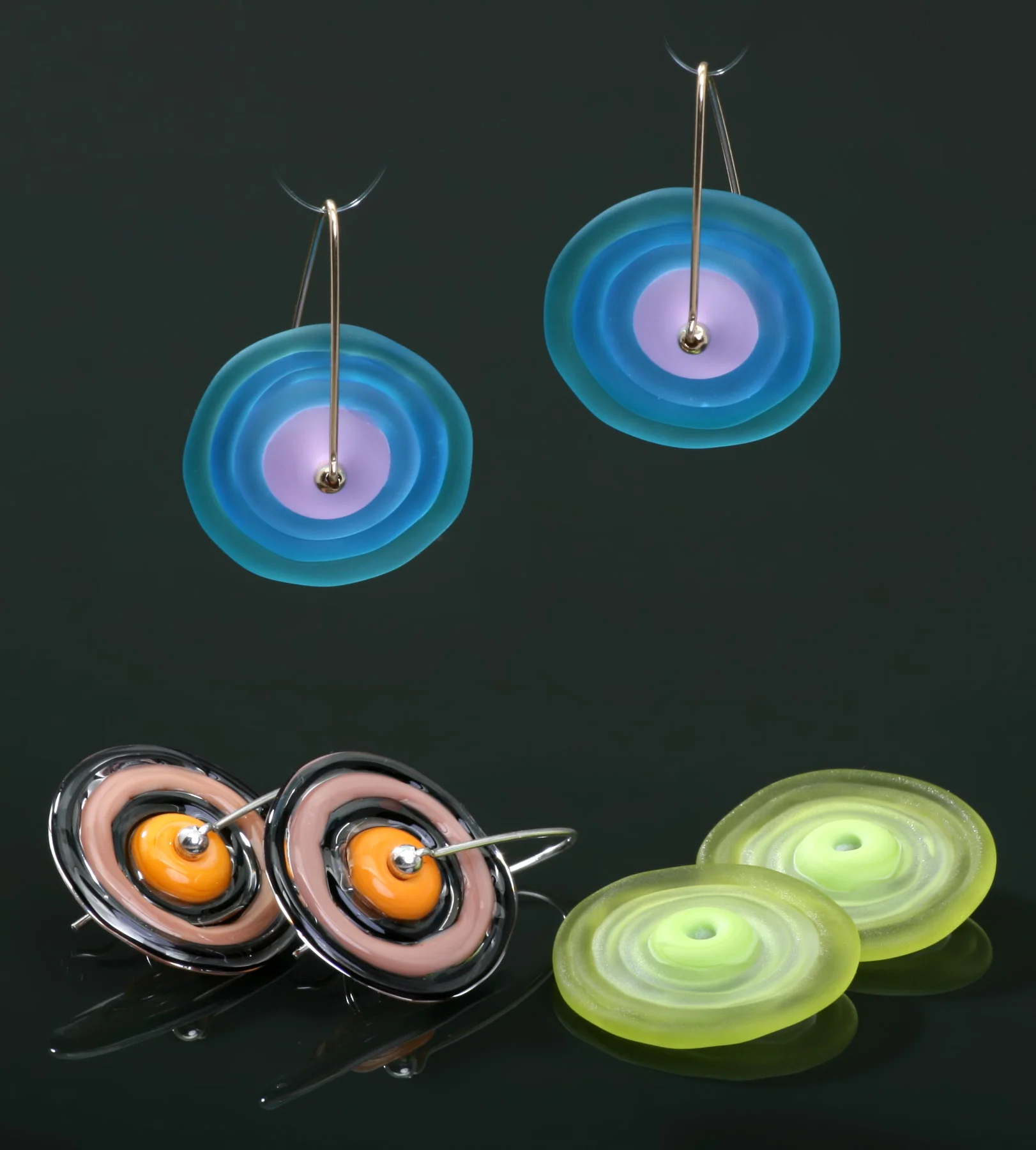 Trapeze Earrings, smooth edge