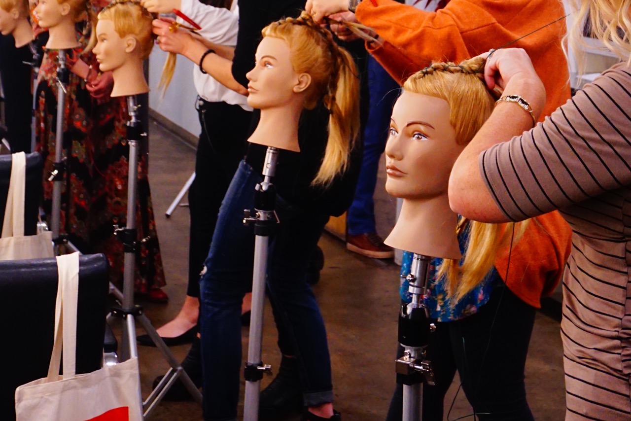 Attendees workshop the editorial hair sowing technique.