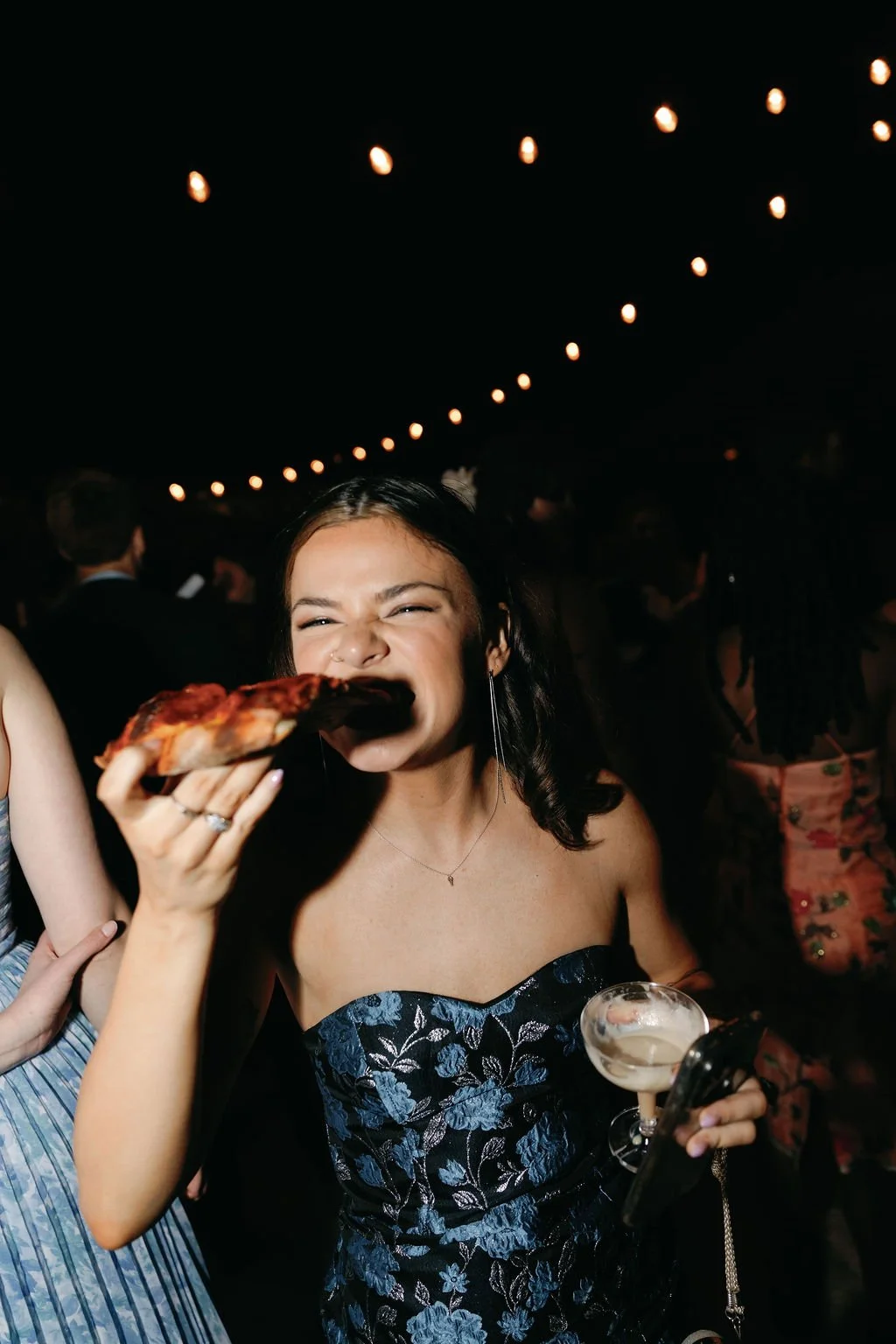 Guest enjoying a late-night bite at the reception.