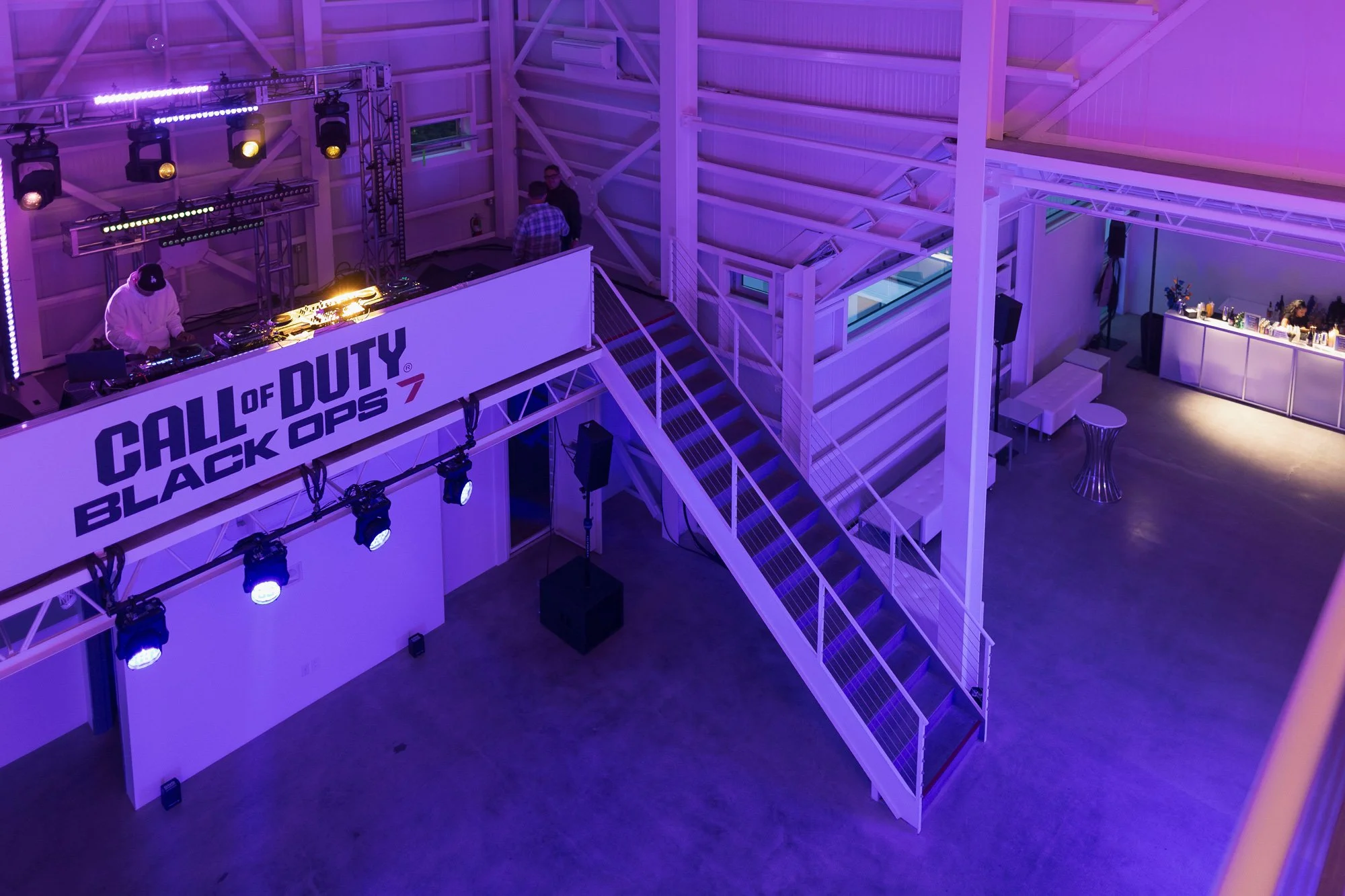 Branded environment designed for networking, gaming, and immersive experiences.