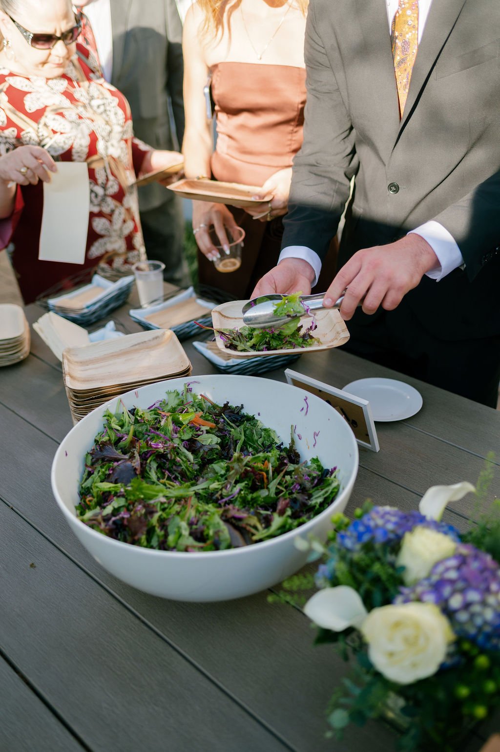Fresh salad served as part of the wedding buffet.