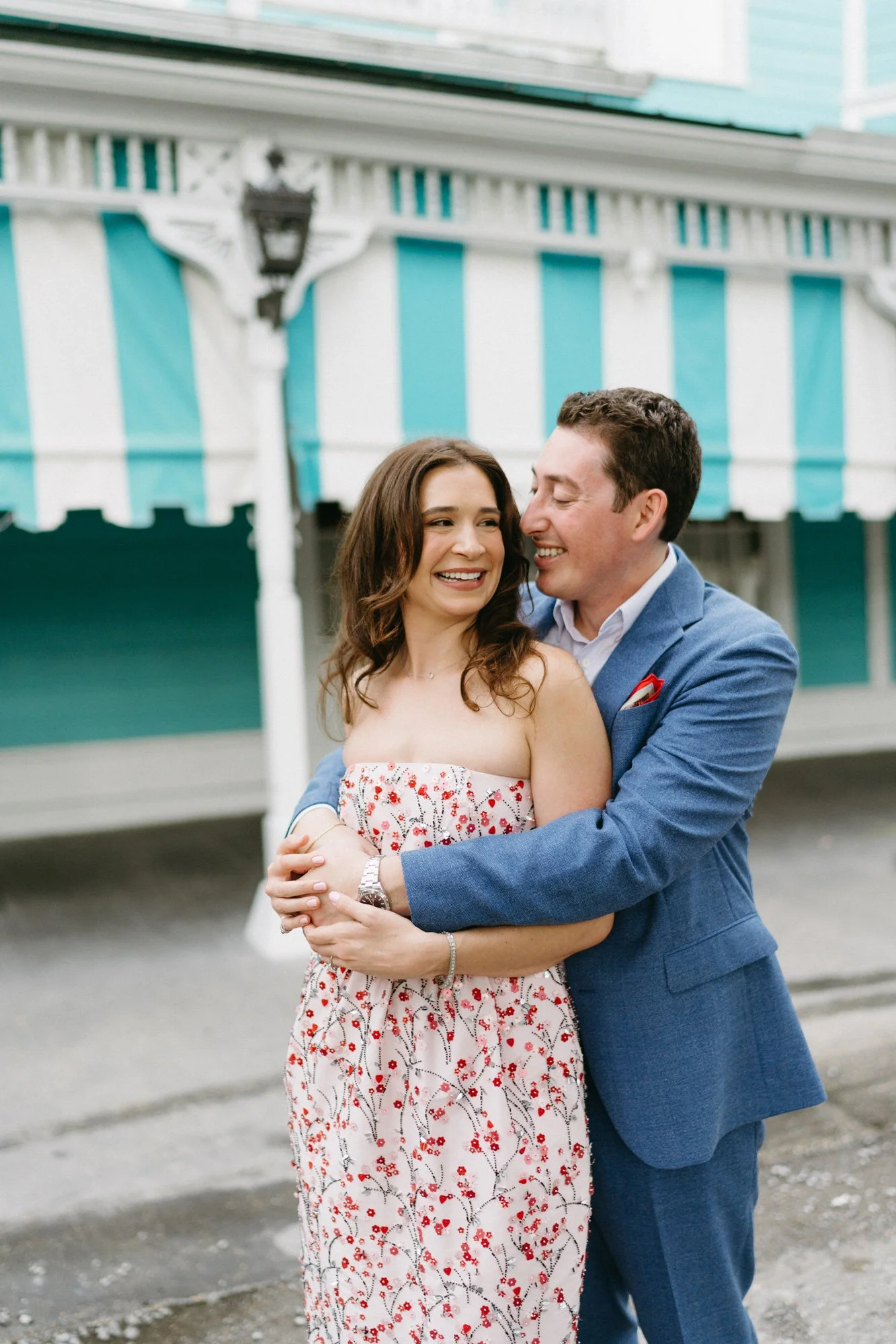 Portrait of Missy and Alec outside the venue.