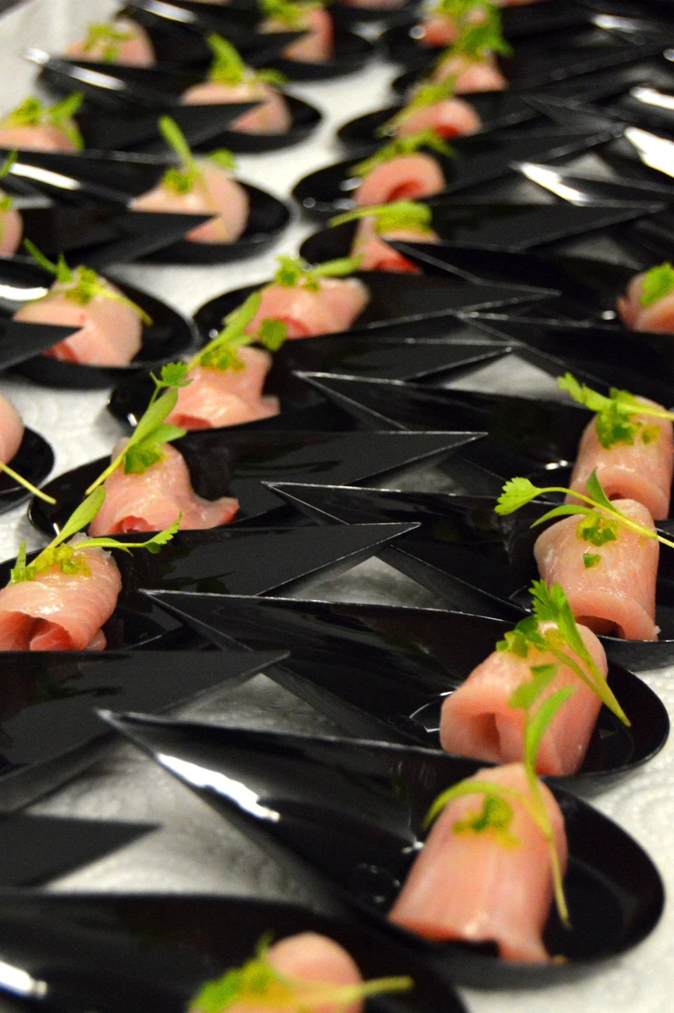Freshly prepared hors d'oeuvres.