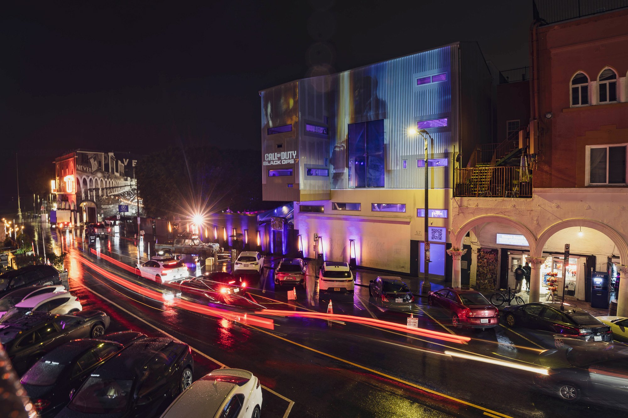 Building-wide projections outside 57 Windward