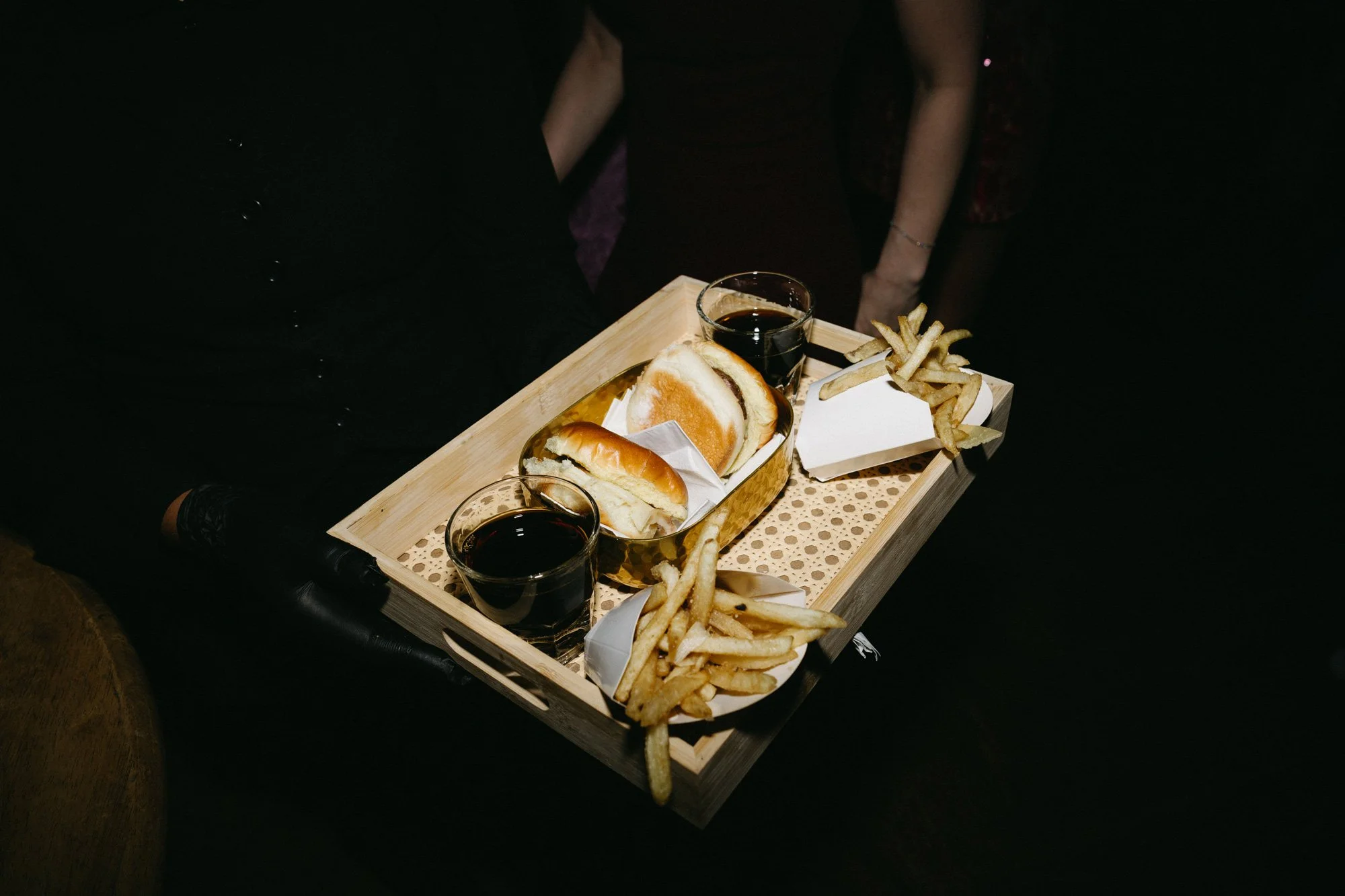 Late-night food served during the wedding reception.