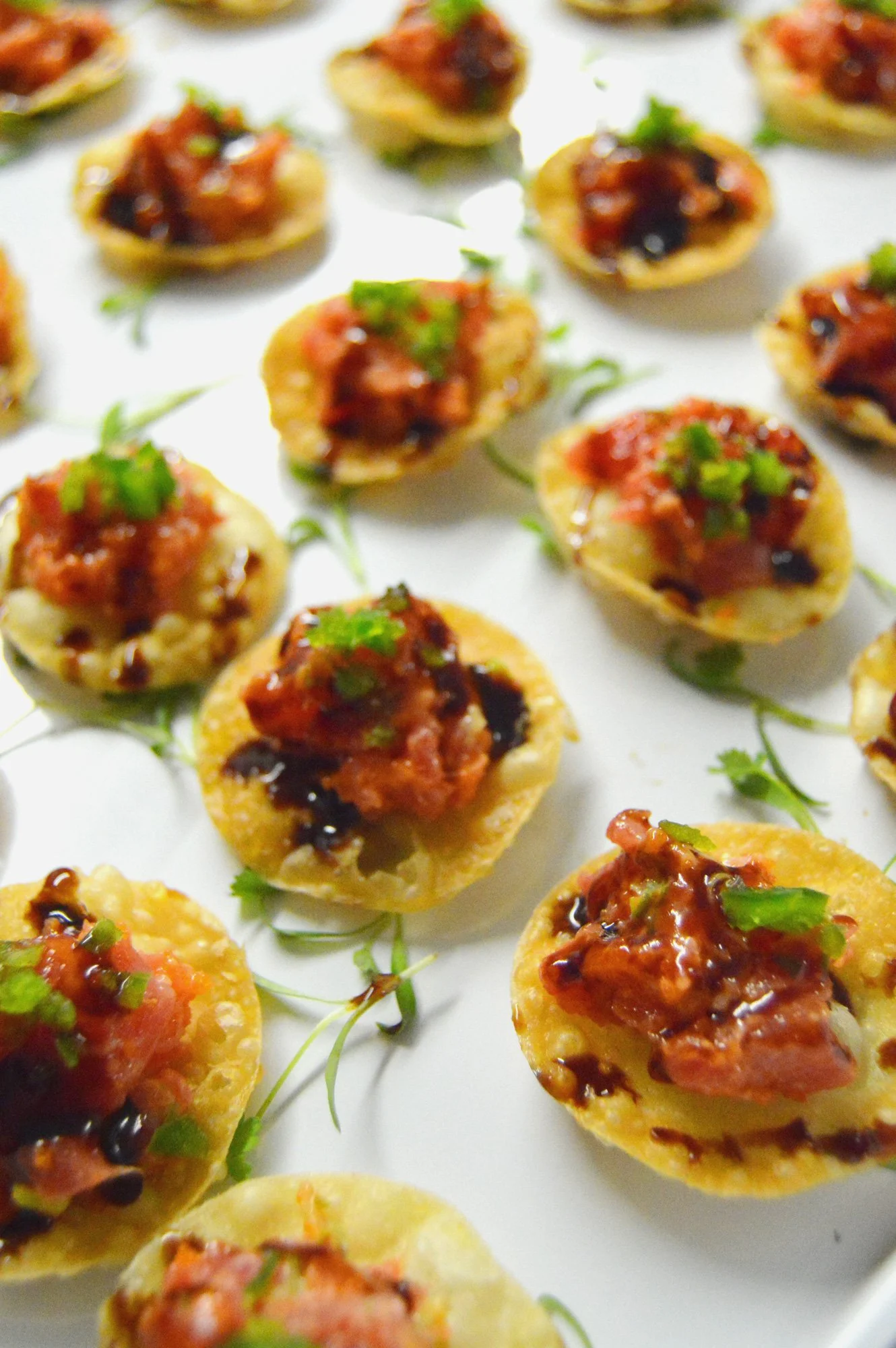 Handcrafted canapés paired vibrant flavors with polished presentation