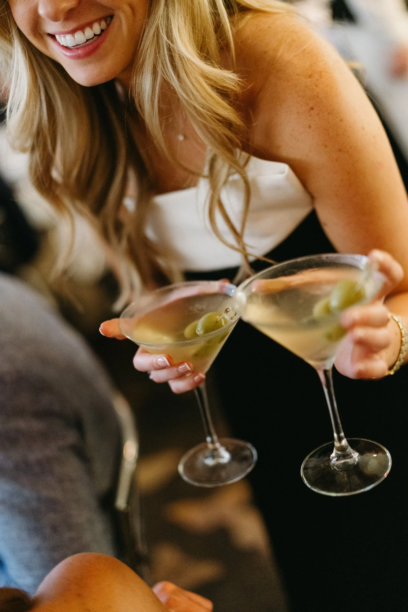 Cocktails being served during the wedding reception.