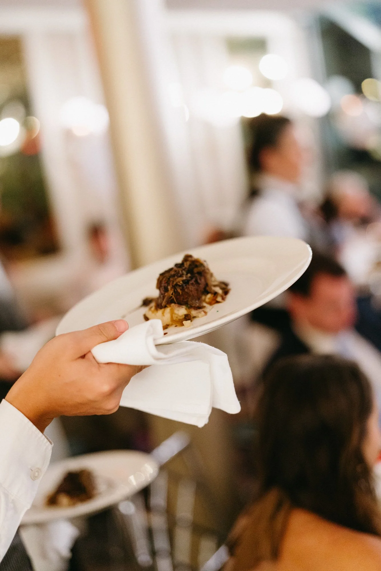 Passed appetizer served to wedding guests.