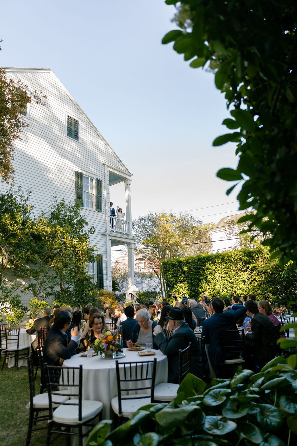 Outdoor wedding reception at The Mazant in New Orleans