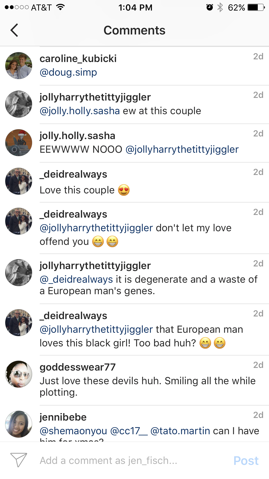 WHEN "THE HATE" SLAPS YOU IN THE FACE INTERRACIAL COUPLE ON INSTAGRAM via Swirl Nation Blog