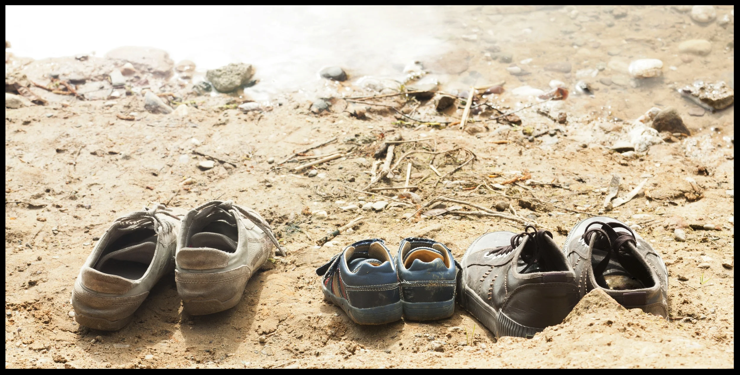 shoes in sand